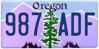 OR license plate 987ADF