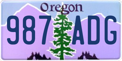 OR license plate 987ADG