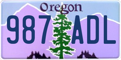 OR license plate 987ADL