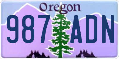 OR license plate 987ADN