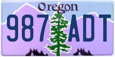 OR license plate 987ADT