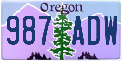OR license plate 987ADW