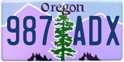 OR license plate 987ADX