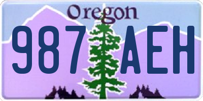 OR license plate 987AEH
