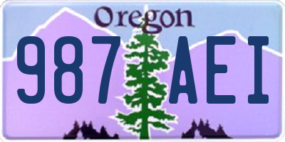 OR license plate 987AEI