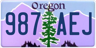OR license plate 987AEJ