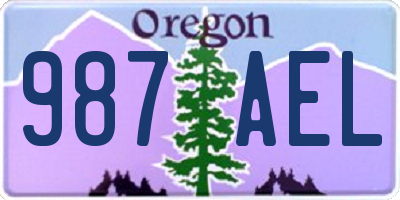 OR license plate 987AEL