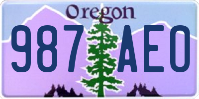 OR license plate 987AEO