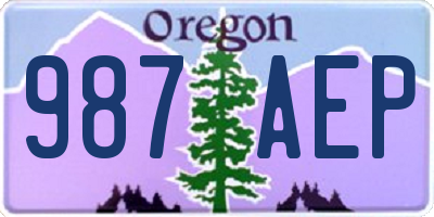 OR license plate 987AEP