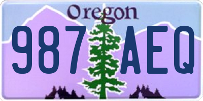 OR license plate 987AEQ