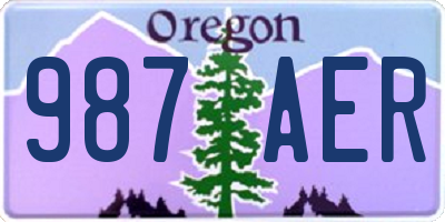 OR license plate 987AER