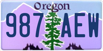 OR license plate 987AEW