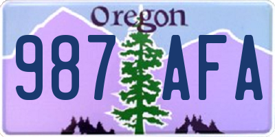OR license plate 987AFA