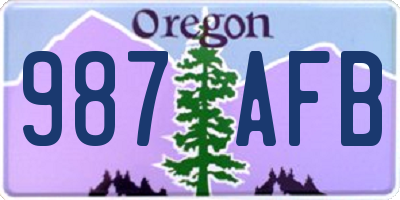 OR license plate 987AFB