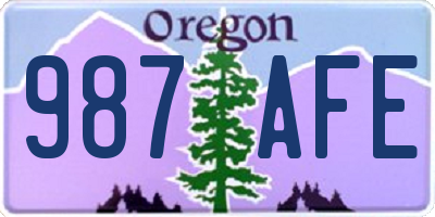 OR license plate 987AFE