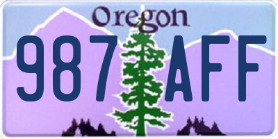OR license plate 987AFF