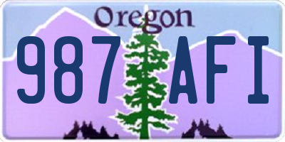 OR license plate 987AFI