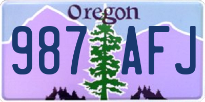 OR license plate 987AFJ