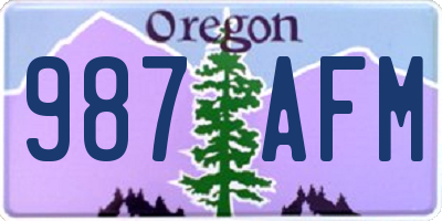 OR license plate 987AFM