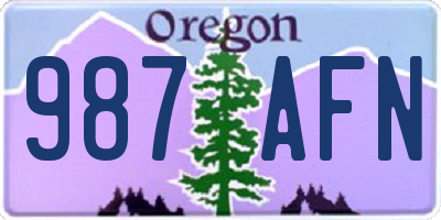 OR license plate 987AFN