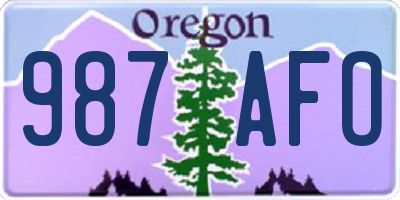 OR license plate 987AFO