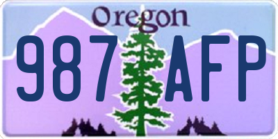 OR license plate 987AFP