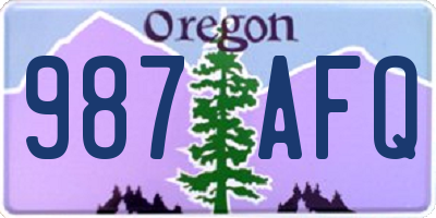 OR license plate 987AFQ