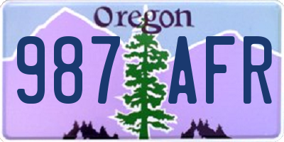 OR license plate 987AFR
