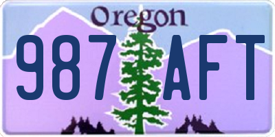 OR license plate 987AFT