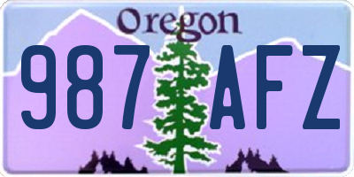 OR license plate 987AFZ