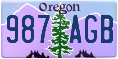 OR license plate 987AGB
