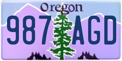 OR license plate 987AGD