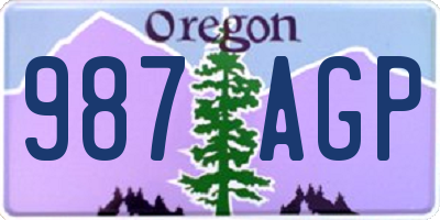 OR license plate 987AGP