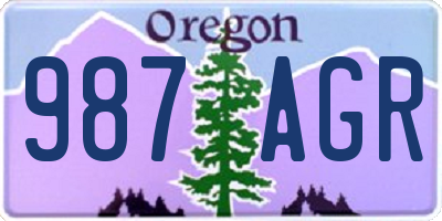 OR license plate 987AGR