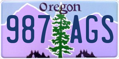 OR license plate 987AGS