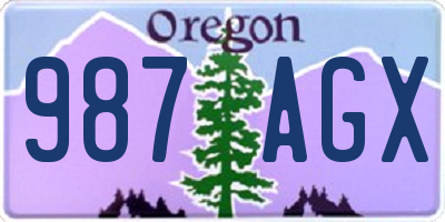OR license plate 987AGX