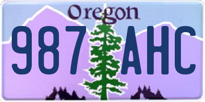 OR license plate 987AHC