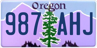 OR license plate 987AHJ