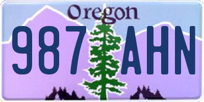 OR license plate 987AHN