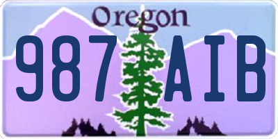 OR license plate 987AIB