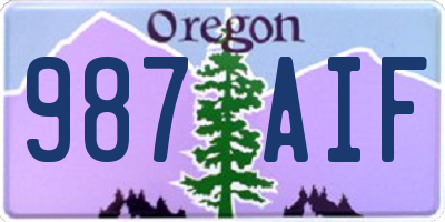 OR license plate 987AIF