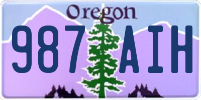 OR license plate 987AIH