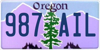 OR license plate 987AIL