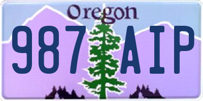 OR license plate 987AIP