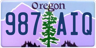 OR license plate 987AIQ