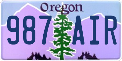 OR license plate 987AIR