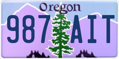 OR license plate 987AIT