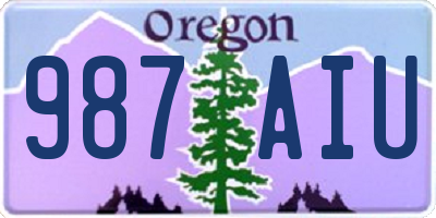 OR license plate 987AIU