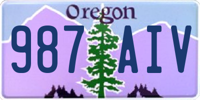 OR license plate 987AIV