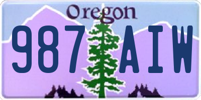 OR license plate 987AIW